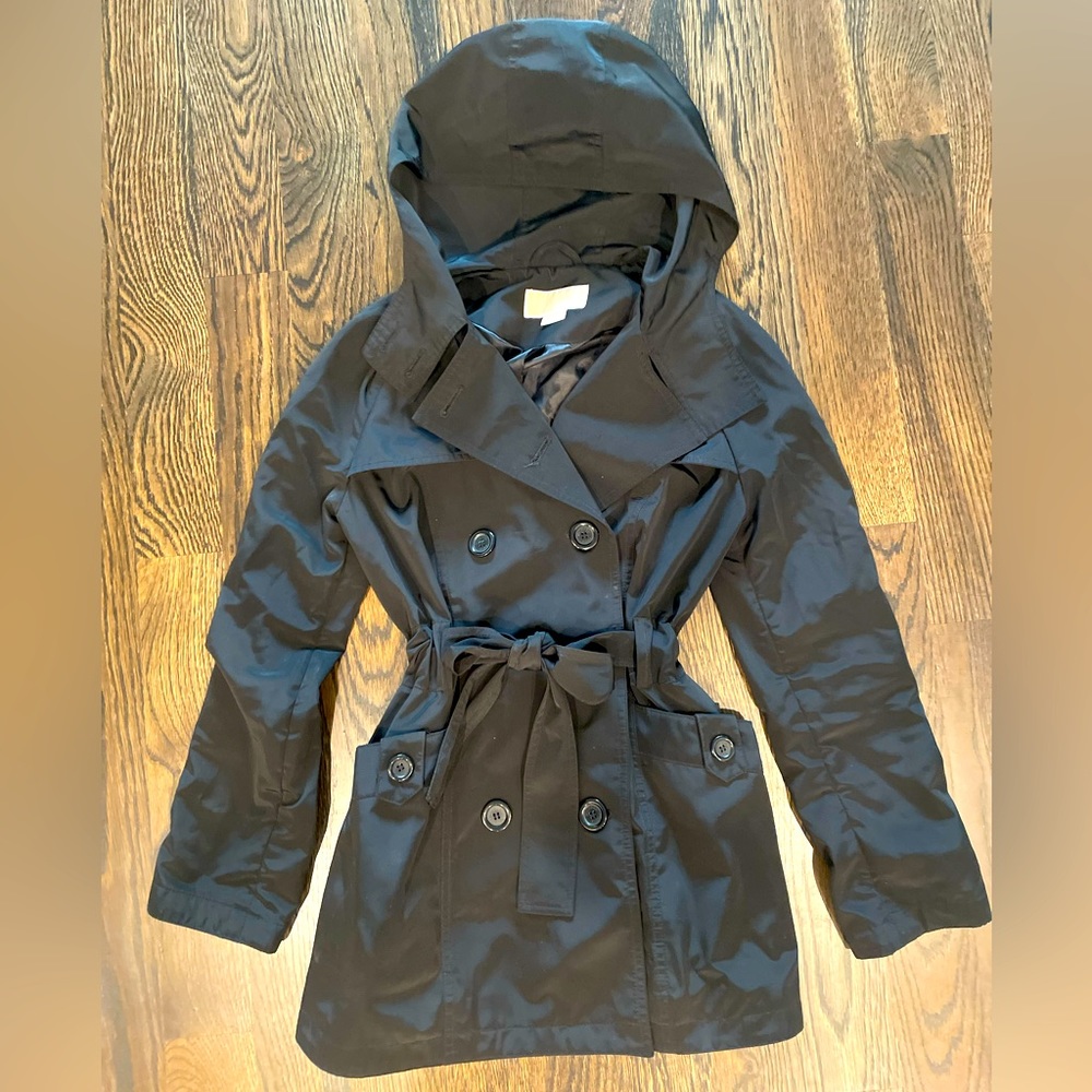 Michael Kors black rain trench